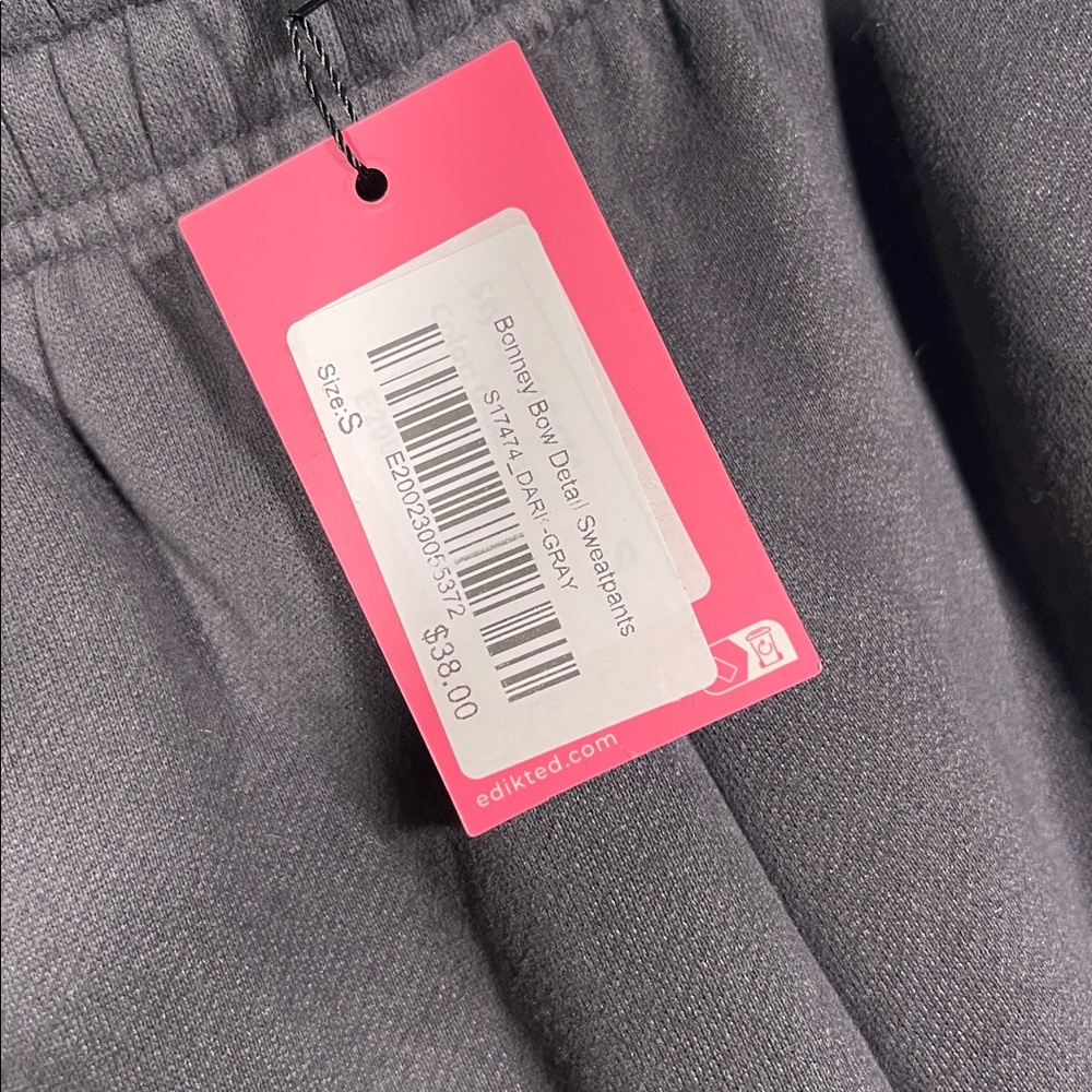 EDIKTED WOMENS BONNEY BOW DETAIL SWEATPANTS WIDE LEG SMALL NWT - Picture 4 of 8